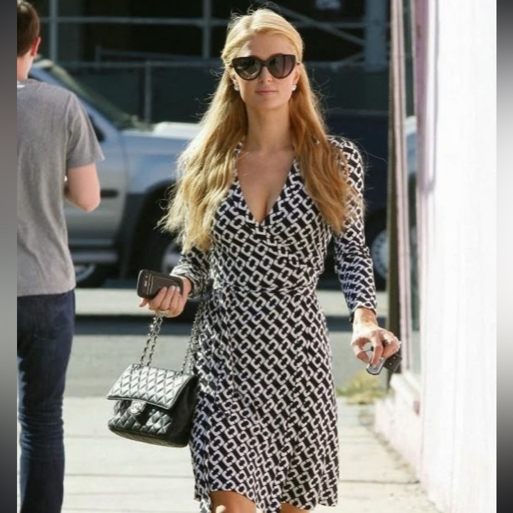 DVF Jeanne Wrap Dress Chain Link